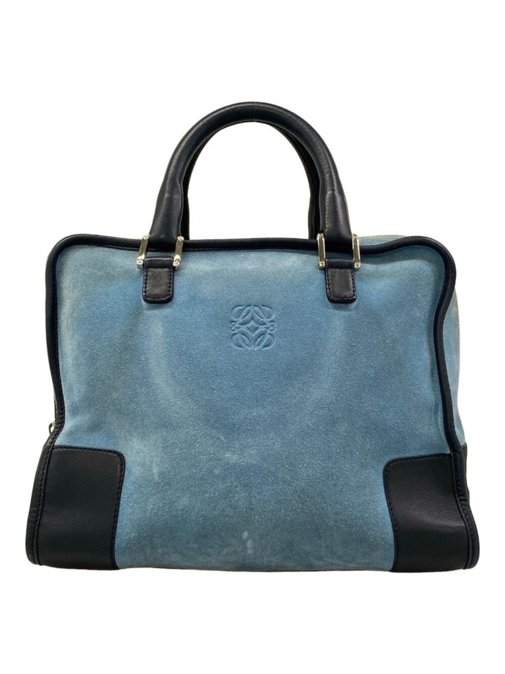 Loewe Handbag Amazona Blue Black Leather